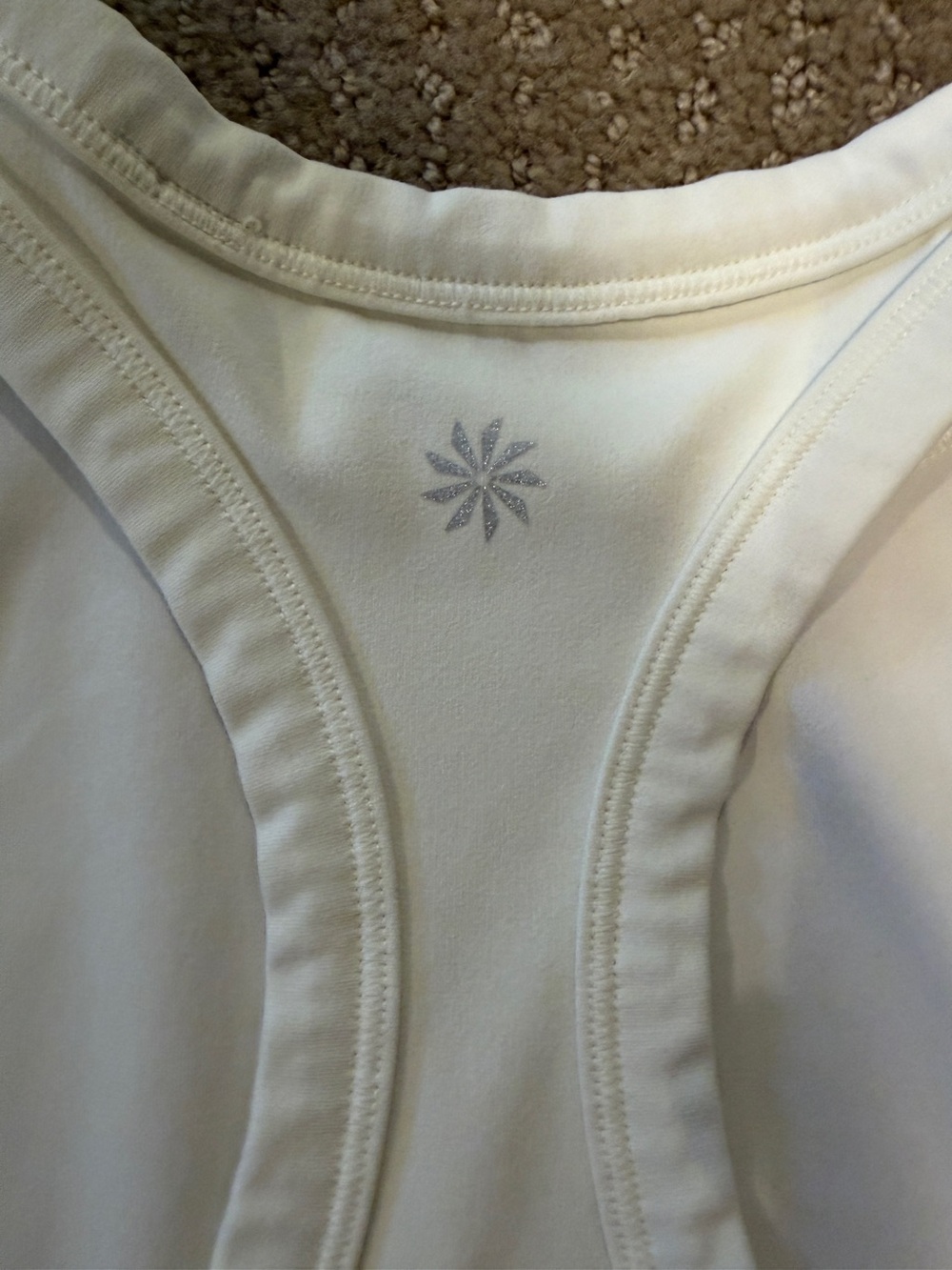 Athleta Cream High-Neck Racerback Performance Tank - Picture 3 of 4